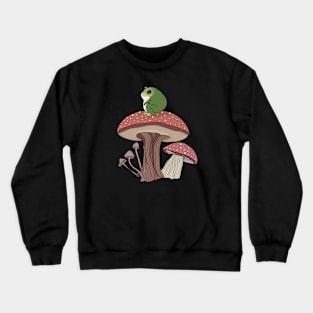 Chunky Frog Sitting on a Mushroom Crewneck Sweatshirt